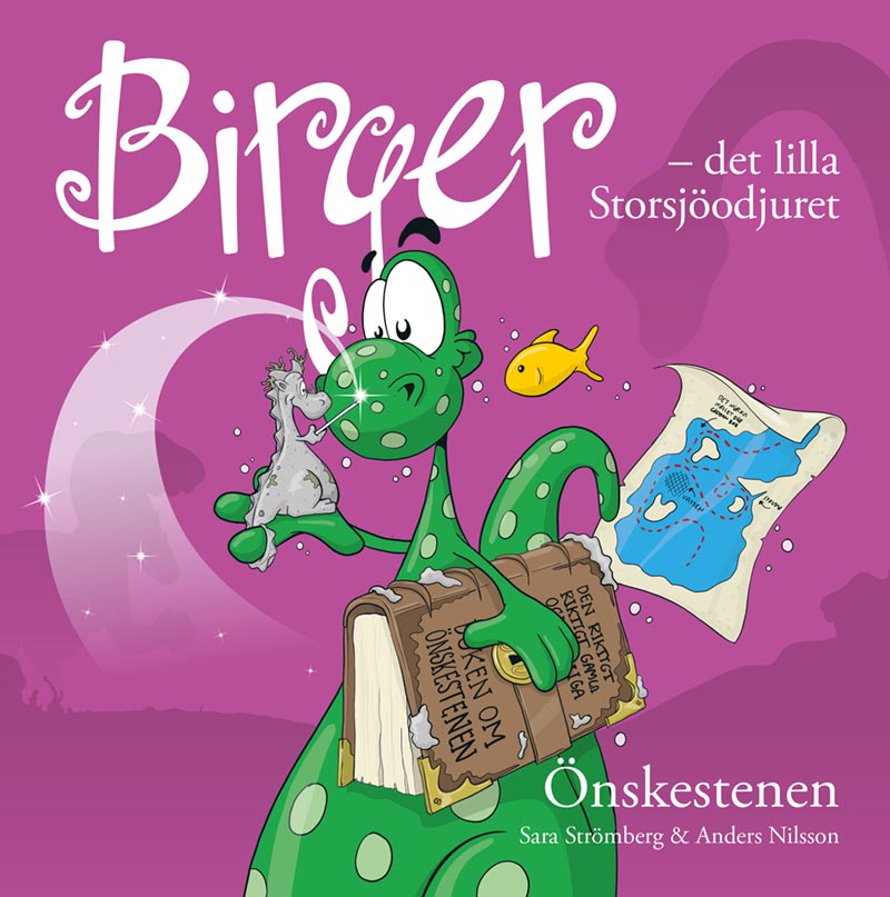 Bokomslag: Birger - det lilla Storsjöodjuret. Önskestenen