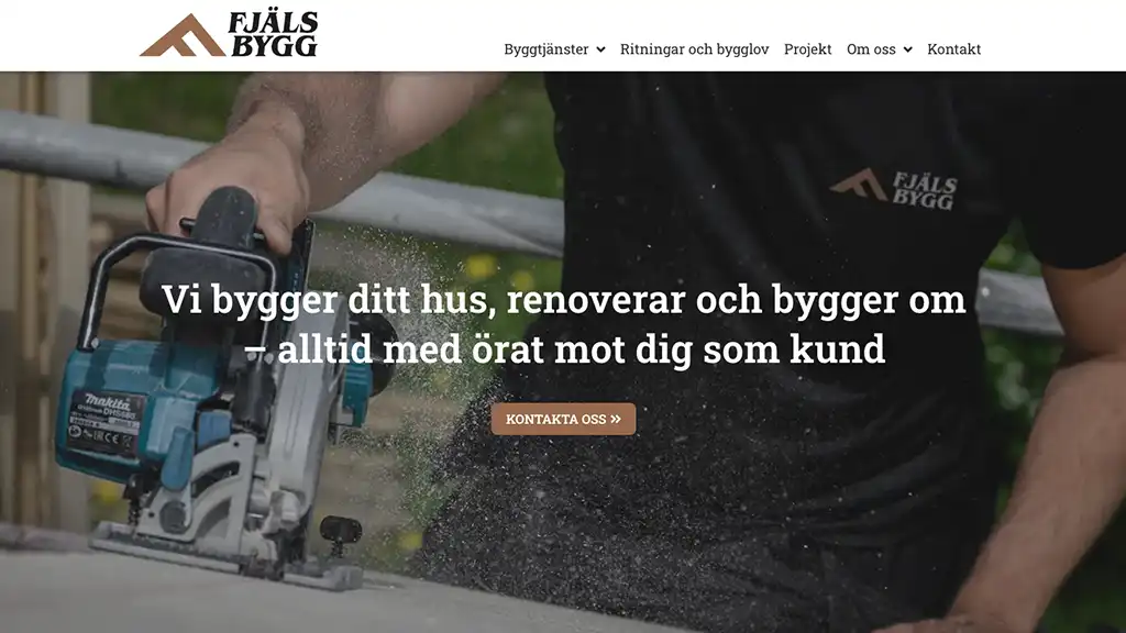 Hemsida för Fjäls Bygg